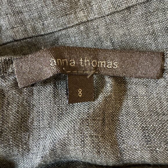 Anna Thomas Size 8 100% Linen Brown Sleeveless Dress Knee Length Belted - Picture 3 of 9